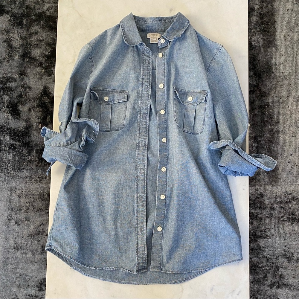 J. Crew chambray button up long sleeve shirt